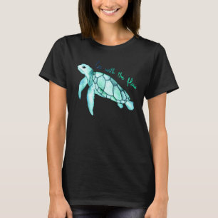 Zeegroene schildpad aquarel met grappige quote t-shirt