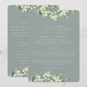 Zeegroene Sneeuwbes + Eucalyptus Wintertrouwdag Programmakaart (Voorkant / Achterkant)