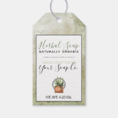 🌿 Zeegroene Waterverf Kruidenzeep Cadeaulabel (Voorkant)