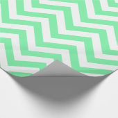 Zeegroene witte XL Chevron ZigZag-patroon Cadeaupapier (Hoek)