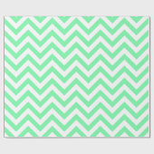 Zeegroene witte XL Chevron ZigZag-patroon Cadeaupapier (Vlak)