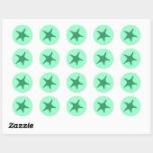 Zeegroene Zeester Ronde Sticker (Vel)