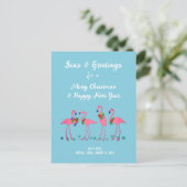Zeegroeten Flamingo's Aangepaste Kerstkaart Briefkaart (Staand voorkant)