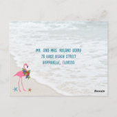 Zeegroeten Flamingo's Aangepaste Kerstkaart Briefkaart (Achterkant)
