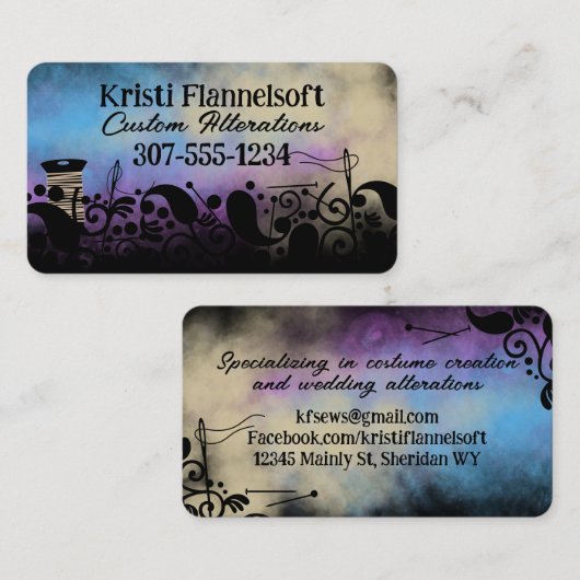 Zeegrootpaisleien naadloze zeefluier visitekaartje (Voorkant / Achterkant)