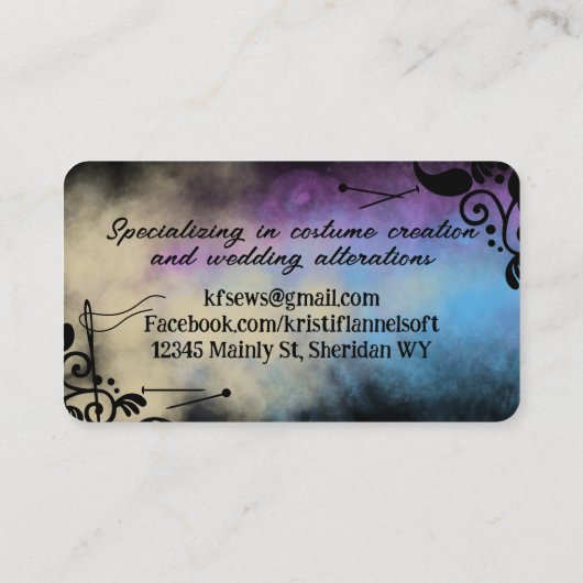 Zeegrootpaisleien naadloze zeefluier visitekaartje (Achterkant)