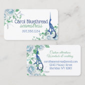 Zeegschaar voor het naaien van vogelooievaar visitekaartje (Voorkant / Achterkant)