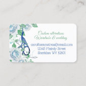 Zeegschaar voor het naaien van vogelooievaar visitekaartje (Achterkant)