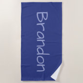 Zeehanddoek met de naam Navy Blue Strandlaken (Voorkant)