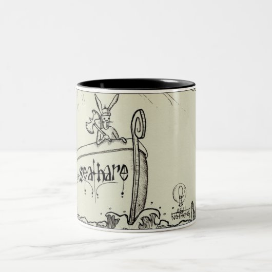 Zeehare v1 (detail) tweekleurige koffiemok (Center)