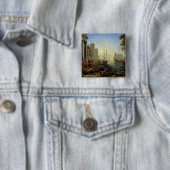 Zeehaven met de embarkatie van de heilige Ursula Vierkante Button 5,1 Cm (In situ)