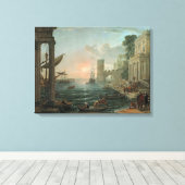 Zeehaven met de Embarkation Canvas Afdruk (Insitu (Houten vloer))