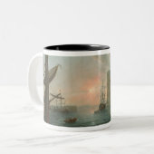 Zeehaven met de Embarkation Tweekleurige Koffiemok (Voorkant links)