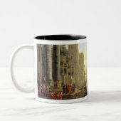 Zeehaven met de inblazing van St. Ursula Tweekleurige Koffiemok (Links)