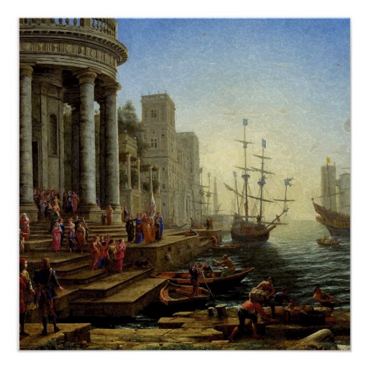 Zeehaven met de inscheping van Sint Ursula Perfect Poster (Voorkant)