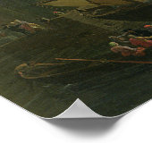 Zeehaven met zonsondergang poster (Hoek)