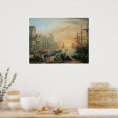 Zeehaven op Sunset, 1639 Poster (Keuken)