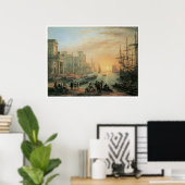 Zeehaven op Sunset, 1639 Poster (Thuiskantoor)