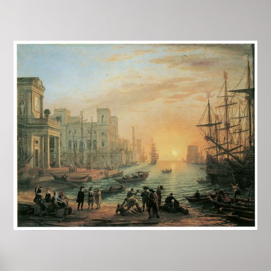 Zeehaven op Sunset, 1639 Poster (Voorkant)