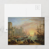 Zeehaven op zonsondergang door Claude Lorrain Briefkaart (Voorkant / Achterkant)