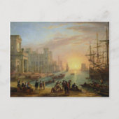 Zeehaven op zonsondergang door Claude Lorrain Briefkaart (Voorkant)