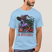 Zeeheksachtige Octopus Sirene Strand T-shirt (Voorkant)