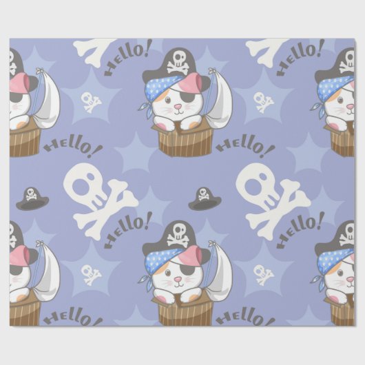 Zeeheld Katje Patroon Cadeaupapier (Vlak)