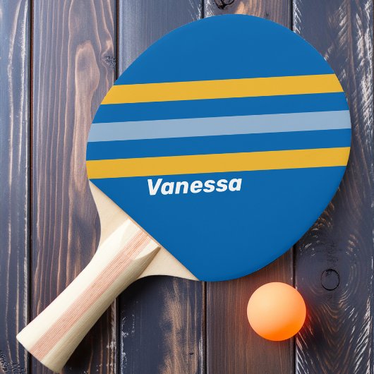 Zeeheldenstrepen met naam tafeltennisbatje