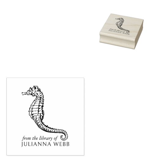 Zeehengst Eigen Bibliotheek Exemplaar Rubberstempel (Gestempeld)