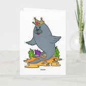 Zeehond als Koning met Kroon Kaart (Achterkant)