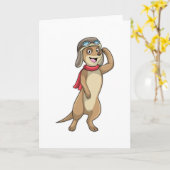 Zeehond als piloot met pilotenhoed kaart (Gele Bloem)