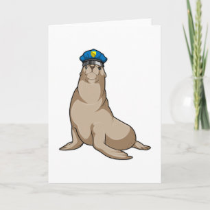 Zeehond als politieagent kaart