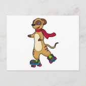 Zeehond als schaatser met rollerschaatsen briefkaart (Voorkant)