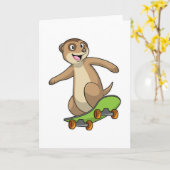 Zeehond als schaatser met skateboard kaart (Gele Bloem)