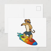 Zeehond als surfer met surfplank briefkaart (Voorkant / Achterkant)