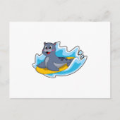 Zeehond als surfer met surfplank briefkaart (Voorkant)