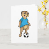 Zeehond als voetballer met voetbal kaart (Gele Bloem)