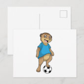 Zeehond als Voetbalspeler met Voetbal Briefkaart (Voorkant / Achterkant)