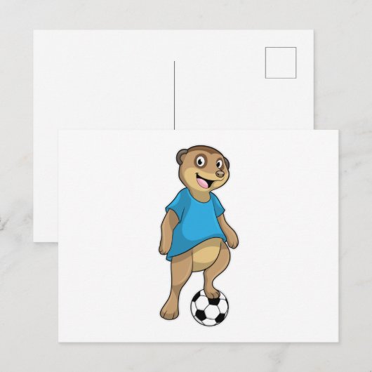 Zeehond als Voetbalspeler met Voetbal Briefkaart (Voorkant / Achterkant)
