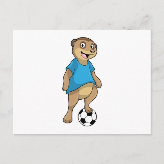 Zeehond als Voetbalspeler met Voetbal Briefkaart (Voorkant)