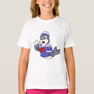Zeehond als Zeiler met Boot T-shirt