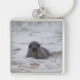 Zeehond - Animal Afbeelding Premium Square Sleutel Sleutelhanger