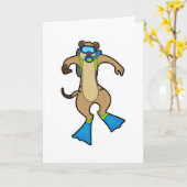 Zeehond bij duiken met zwembril kaart (Gele Bloem)