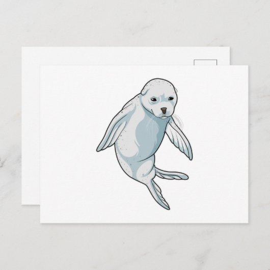 Zeehond bij het zwemmen briefkaart (Voorkant / Achterkant)