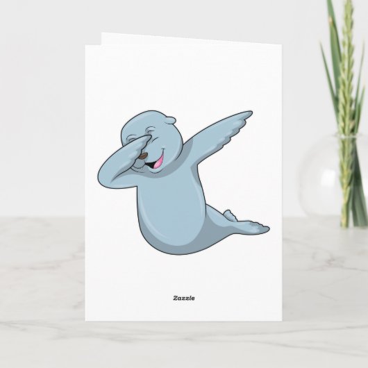 Zeehond bij Hip Hop Dance Dab Kaart (Achterkant)