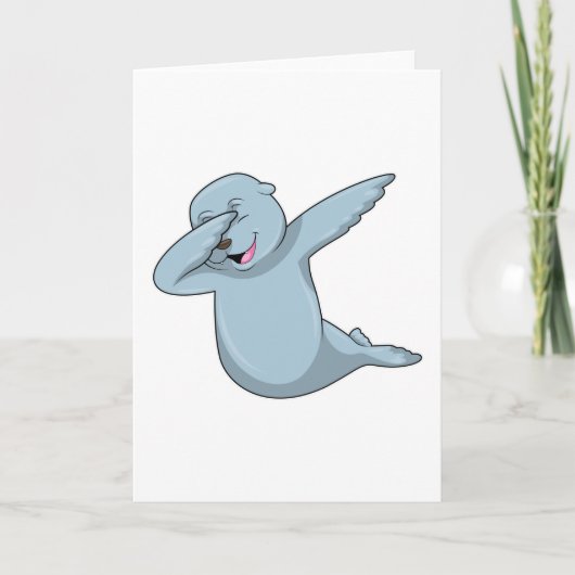 Zeehond bij Hip Hop Dance Dab Kaart (Voorkant)