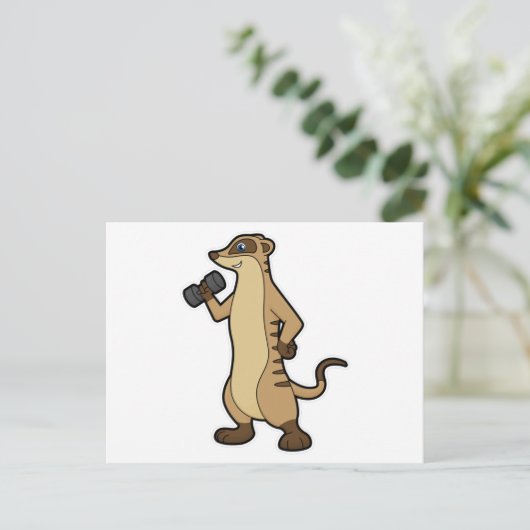 Zeehond bij krachttraining met dumbbell briefkaart (Staand voorkant)