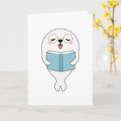 Zeehond bij Reading één boek Kaart (Gele Bloem)