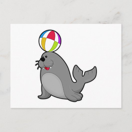 Zeehond bij Watersport met Waterpolo Briefkaart (Voorkant)