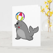 Zeehond bij Watersporten met Waterpolo Kaart (Gele Bloem)